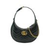 圖片 Gucci Marmont 衍縫小牛皮手提/斜背彎月包(699514-黑)