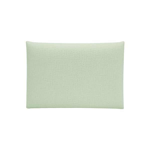 圖片 Hermes 展示品 Calvi 釦式對開卡包/卡片夾(氣泡綠)