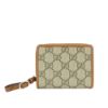 圖片 Gucci GG Emblem Zip Mini 字花帆布ㄇ字短夾(319131-卡其)