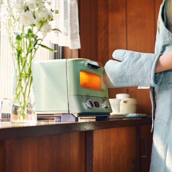 圖片 2025年最新特仕版・附多功能迷你烤盤｜日本千石阿拉丁 4枚燒復古多用途烤箱-綠色  AET-G13T〈有點厲害-零卡分期〉 Z-117-AET-G13T-G-2025