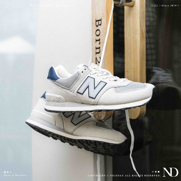 NICEDAY 現貨 New Balance 574 海軍藍白 奶油白 藍 淺藍 日系 復古 U574SRR