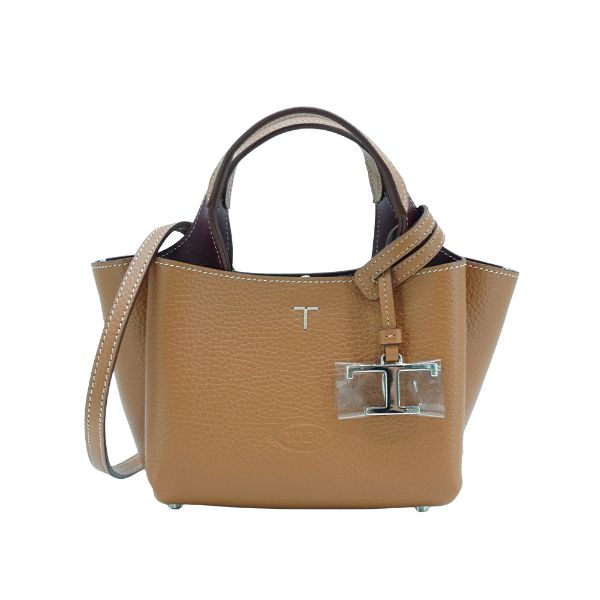 圖片 Tod's Apa Micro 小牛皮三層迷你手提兩用包(棕)