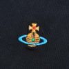 圖片 Vivienne Westwood 棉質彩色刺繡星球logo圓領男短T(黑)