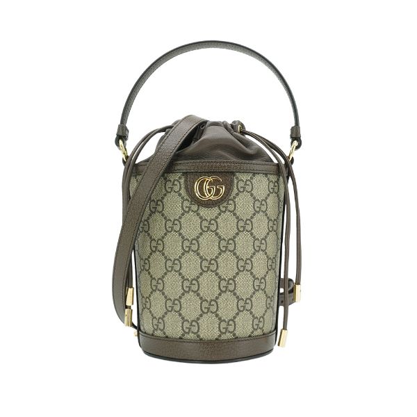 圖片 Gucci 展示品 Ophidia GG 帆布手提束口二用斜背包(760199-棕)
