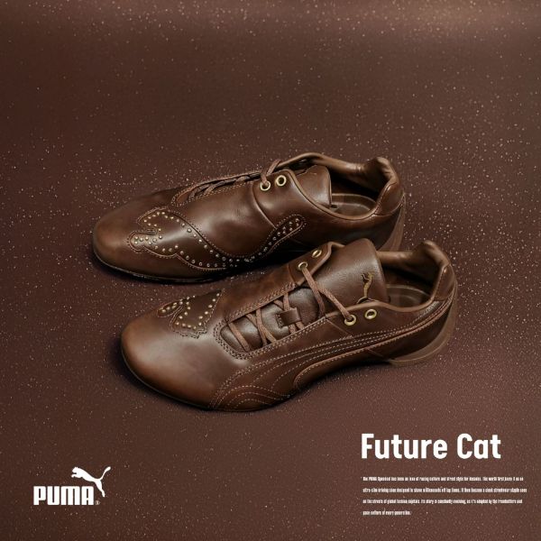 NICEDAY 代購 Puma Future Cat 皮革 復古 棕色 可可 咖啡 牛仔 賽車鞋 405962-01