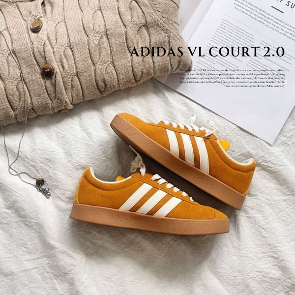 NICEDAY 代購 Adidas VL COURT 2.0 橘黃 麂皮 復古 橘 男女鞋 JI0495