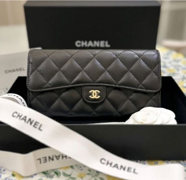 圖片 Chanel A80758 Continental Wallet 菱格紋荔枝皮長夾