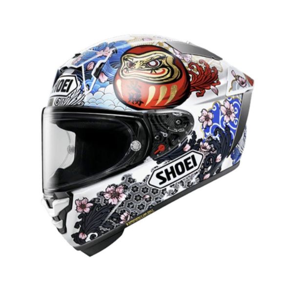 圖片 UPC騎士精品_台中店 SHOEI X-FIFTEEN / X-15 MARQUEZ MOTEGI 2025白底 不倒翁×招財貓 全罩式安全帽