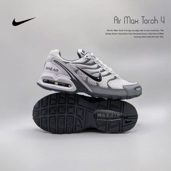 NICEDAY 代購 Nike Air Max Torch 4 白黑 白灰 白 復古 未來 男鞋 慢跑鞋 343846-100