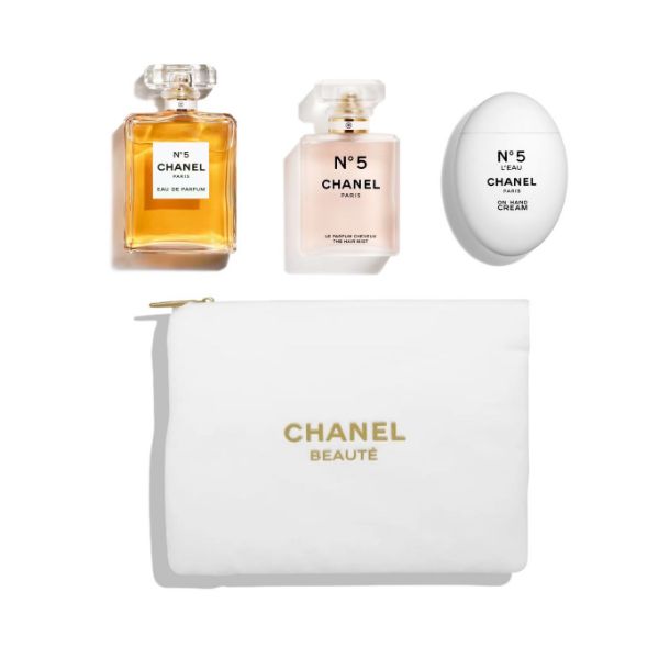 圖片 CHANEL 香奈兒香氛 N°5 香水髮香護手霜化妝包禮盒附吊飾 - 精選禮盒/專櫃緞帶包裝