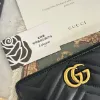 圖片 GUCCI MARMONT 黑色復古金釦拉鏈長夾