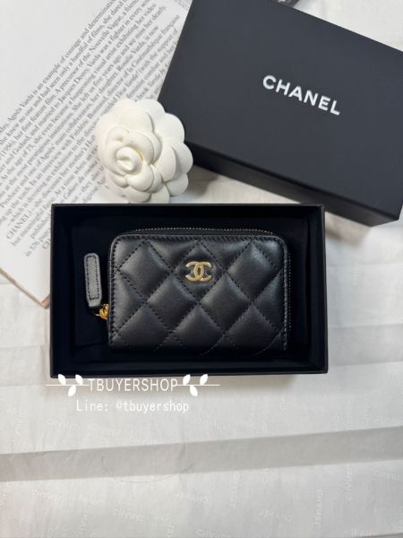 圖片 Chanel cf拉鍊卡包/錢包 黑金羊