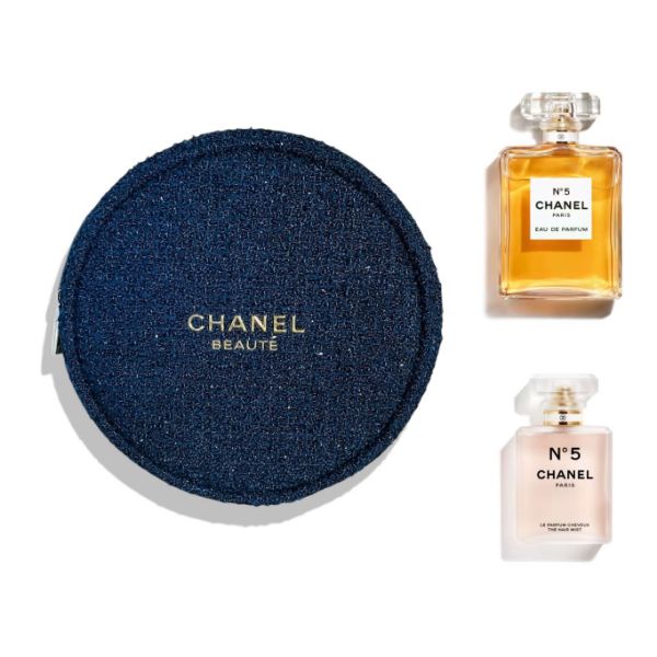 圖片 CHANEL 香奈兒香氛 N°5 香水髮香化妝包套組附吊飾 - 精選組合/專櫃緞帶包裝