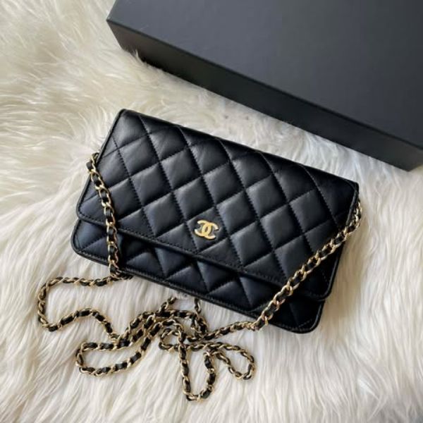 圖片 Chanel 黑金羊皮經典woc