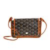 圖片 GOYARD 高雅德 新款PLUMET系列帆布LOGO翻蓋扁斜背包(黑色/棕色)
