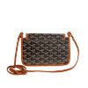 圖片 GOYARD 高雅德 新款PLUMET系列帆布LOGO翻蓋扁斜背包(黑色/棕色)