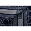 圖片 DIOR 新款海軍藍拼灰色羊絨DIOR CANNAGE 藤格紋圖案圍巾/披巾