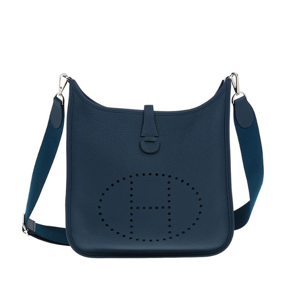 圖片 HERMES 愛馬仕 經典Evelyne 29 Amazone銀釦斜背包 (普魯士藍)