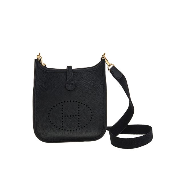 圖片 HERMES 愛馬仕 新款Evelyne 16 Amazone bag (黑色/金釦)