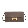 圖片 HERMES 愛馬仕 經典Constance To Go 牛皮長夾/斜背金釦兩用包 (大象灰)