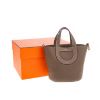 圖片 HERMES 愛馬仕 經典In The Loop 18cm TC/SW 牛皮手提包(18大象灰/B刻/金釦)