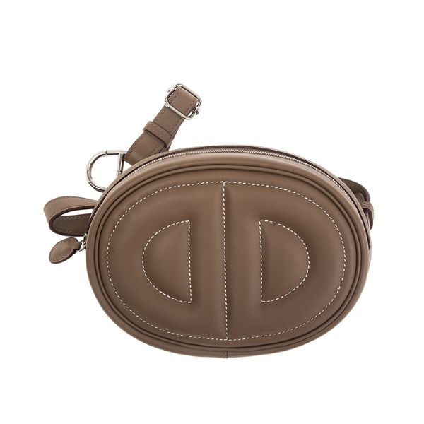 圖片 HERMES 愛馬仕 經典In The Loop BNANE VEAU Swift 銀釦斜背/腰包 (18/ETOUPE)