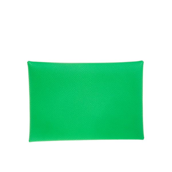 圖片 HERMES 經典calvi 牛皮折疊暗釦名片/零錢包 (VERTCOMIS)