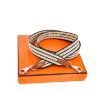圖片 HERMES 經典Sangle Cordage 系列雙色銀扣窄版織帶/背帶 (prunoir / jaune Milton / gold)
