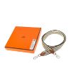 圖片 HERMES 經典Sangle Cordage 系列雙色銀扣窄版織帶/背帶 (prunoir / jaune Milton / gold)
