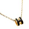 圖片 HERMES 經典Mini Pop H pendant 立體橢圓簍空項鍊 (黑/金鍊)