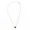 圖片 HERMES 經典Mini Pop H pendant 立體橢圓簍空項鍊 (黑/金鍊)