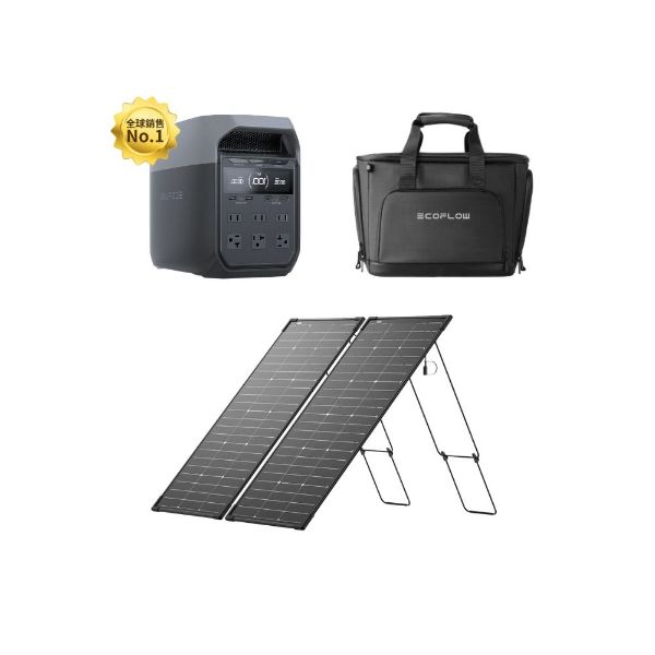 圖片 [酷飛] ECOFLOWDELTA 3 儲能電源+125W雙面太陽能板2片+防水收納包