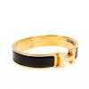 圖片 HERMES 經典Clic H LOGO PM 細版金色手環 (黑色/PM)