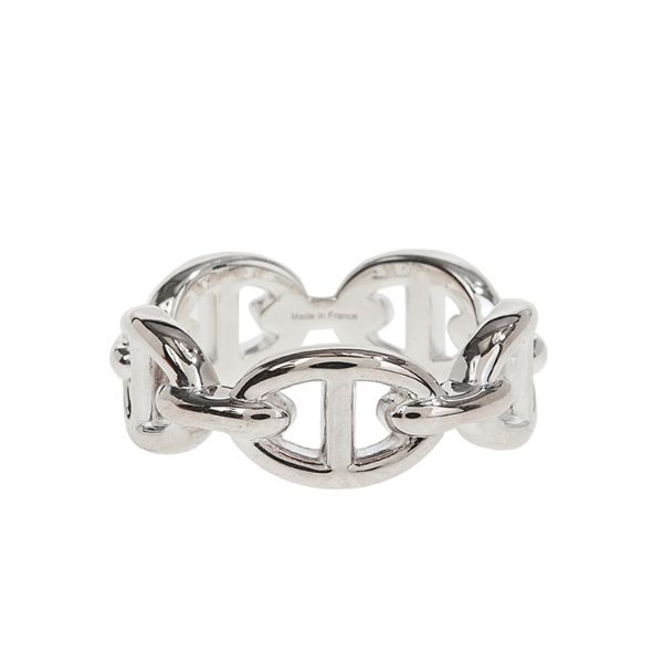 圖片 HERMES 經典Chaine d'Ancre Enchainee豬鼻子戒指 (銀色/#53)