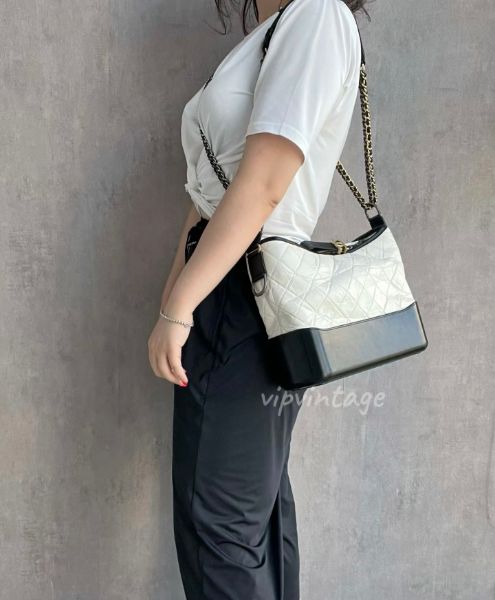 圖片 「M.Y精品」 Chanel  小香 白熊貓流浪包 中號 拼色鏈帶流浪包 