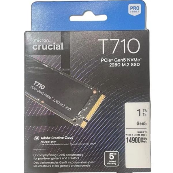 圖片 美光 Micron Crucial T710 1TB Gen5 PCIe 5.0 讀14900/寫13700/TLC【五年保】