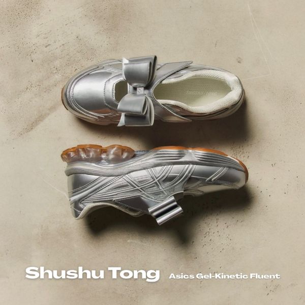 NICEDAY 代購 Shushu Tong x Asics Gel-Kinetic Fluent 聯名 銀灰 銀 銀色 蝴蝶結 女款 1203A915-020