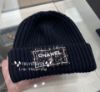 圖片 Chanel 25k 藍黑 珠珠logo冷帽 針織帽 毛帽