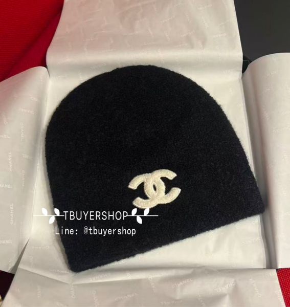 圖片 Chanel 26c 黑  雙C羊絨冷帽 毛帽 針織帽