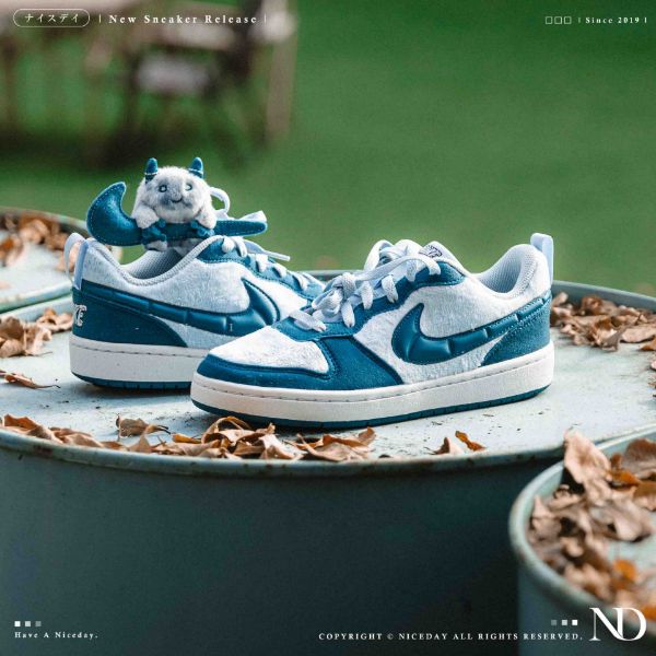 NICEDAY 現貨 Nike Court Borough Low 藍毛 絨毛怪 雪怪 雪寶 絨毛 精靈 大童 IM7167-441