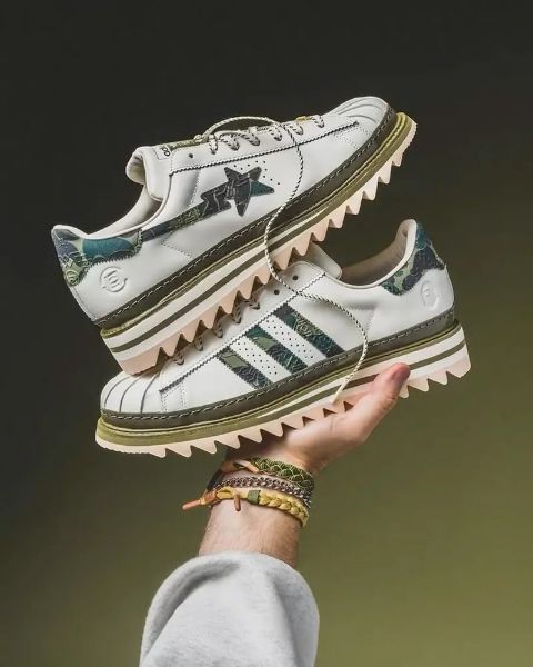 圖片 KTQ STORE 預購 CLOT x BAPE® x adidas Superstar "Green Camo" 綠迷彩 KJ1473