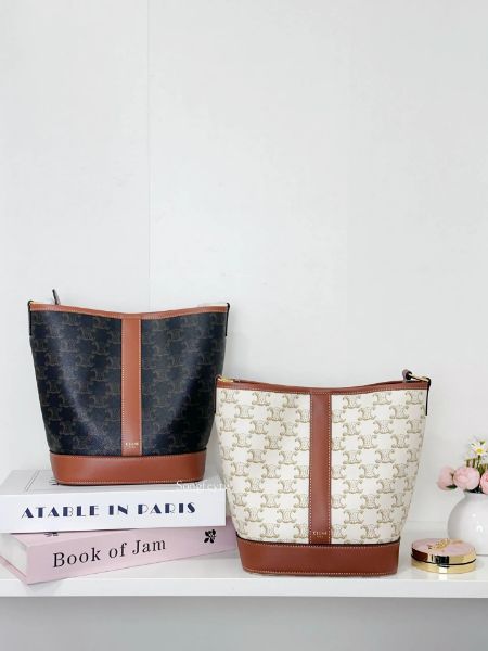 圖片  Celine 防刮 小牛皮水桶包 BUCKET系列 斜背包