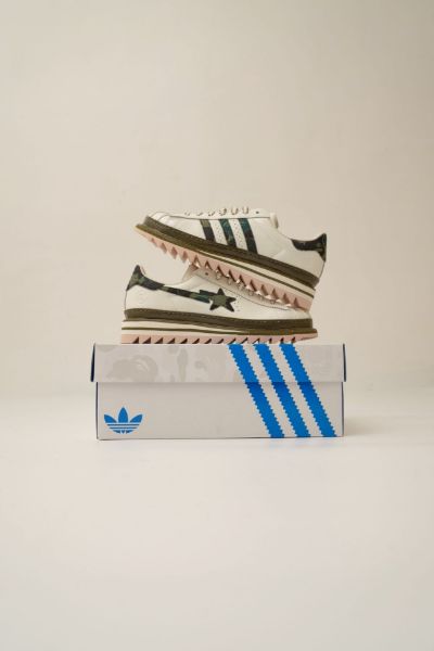 CLOT x BAPE x adidas Superstar Green Camo KJ1473	