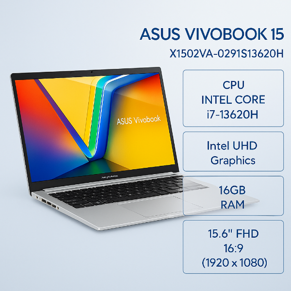 圖片 ASUS 華碩Vivobook 15 15.6吋效能筆電銀色(i7-13620H/16GB/1TB/X1502VA-0291S13620H)🎈送保護套/滑鼠墊/鍵盤膜🎈