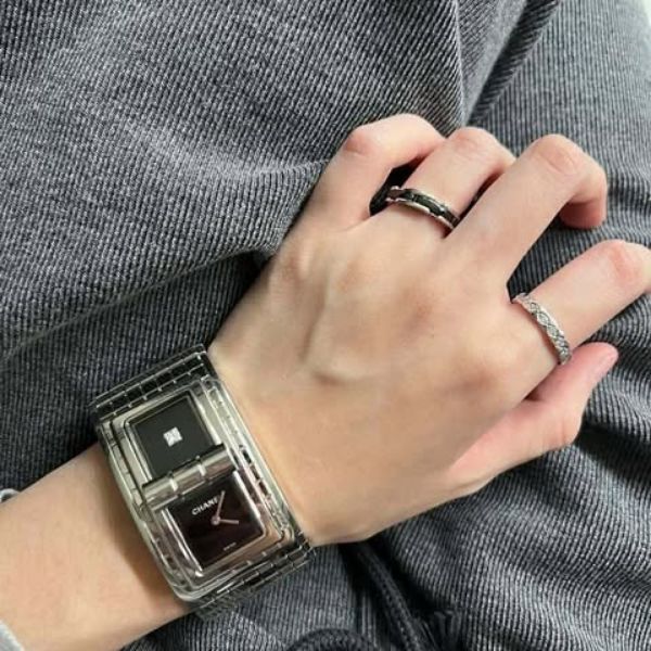 圖片 Chanel coco crush白金帶鑽戒指