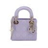 圖片 Dior Lady Dior Mini 籐格紋羊皮金釦迷你二用包(紫)