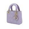 圖片 Dior Lady Dior Mini 籐格紋羊皮金釦迷你二用包(紫)