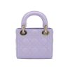 圖片 Dior Lady Dior Mini 籐格紋羊皮金釦迷你二用包(紫)