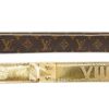 圖片 Louis Vuitton 展示品 Serrures 20 字花帆布拼牛皮金扣皮帶(M8892Z-金)