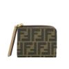 圖片 Fendi Baguette 緹花布FF logo L型零錢袋對開短夾(棕)